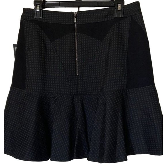Worthington Fit & Flare Mini Skirt Check Pattern Dark Brown & Black Women Size 6 - Picture 2 of 10